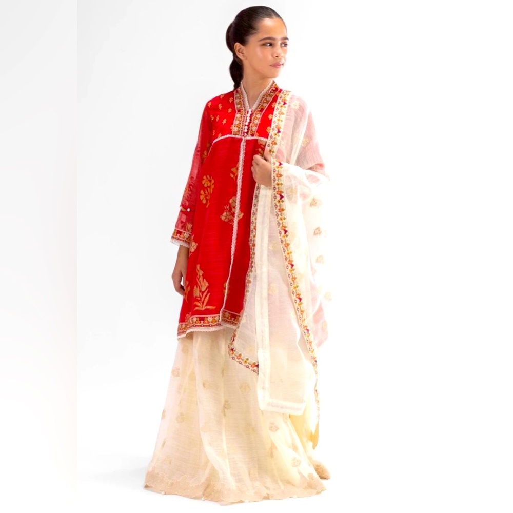 Pakistani kids three piece outfit- formal wear-girls